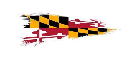 Flag of Maryland US State in grunge brush. vector