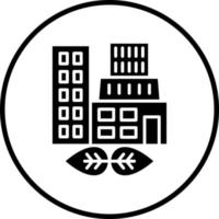 Green City Vector Icon Style