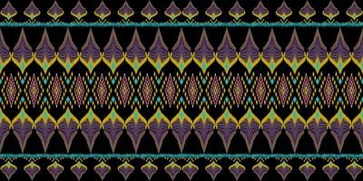 Beautiful colorful Thai knitted embroidery.Geometric ethnic oriental pattern traditional Design for background,carpet,wallpaper,clothing,wrapping,Batik,fabric,Vector embroidery style, clipping path photo