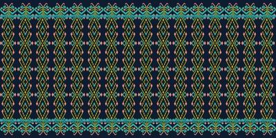 Beautiful colorful Thai knitted embroidery.Geometric ethnic oriental pattern traditional Design for background,carpet,wallpaper,clothing,wrapping,Batik,fabric,Vector embroidery style, clipping path photo