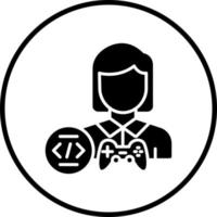 Game Developer Female Vector Icon Style