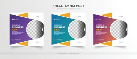 plantilla de banner de publicación de redes sociales de marketing de negocios digitales vector