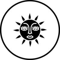 Sun with Face Vector Icon Style