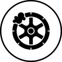 Tire Cleaning Vector Icon Style