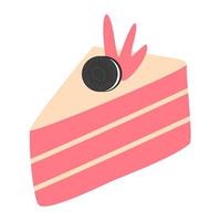 cute cake slices with topping vector
