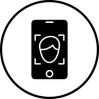Mobile Face Detection Vector Icon Style