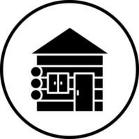 Wood Cabin Vector Icon Style