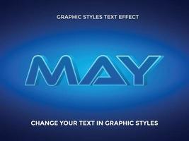 MAY BLUE GRADIENT EDITABLE TEXT EFFECT vector