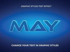 MAY BLUE GRADIENT EDITABLE TEXT EFFECT vector