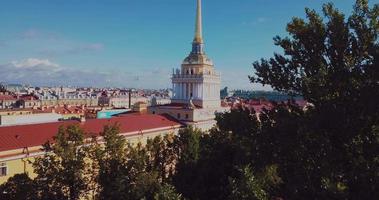 Aerial panorama of the center of St. Petersburg in summer video