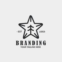 estrella logo diseño en retro arte lineal estilo, adecuado para un ropa negocio o similar productos vector