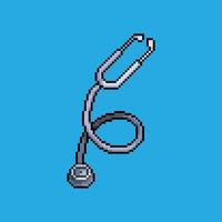 Pixel art illustration Stethoscope. Pixelated Stethoscope. Medical Stethoscope pixelated for the pixel art game and icon for website and video game. old school retro. vector