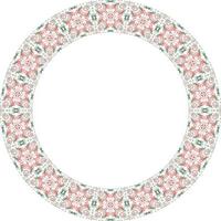 Decorative round frame with floral pattern. Elegant element for design in Eastern style, place for text. Floral border. Lace illustration for invitations and greeting cards. vector