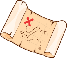 Old Treasure Map with Red X png