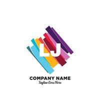 LJ initial logo With Colorful template vector