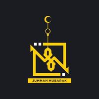 jumma mubarak viernes mubarak en estilo de caligrafía árabe vector