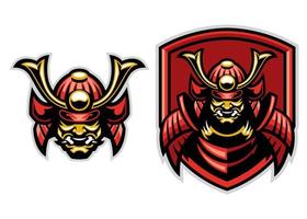 samurai warrior mascot vector