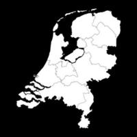 Netherlands map with provinces. Vector illustration.