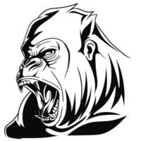 Sketch of angry gorilla. Vector illustration