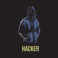 mysterious computer hacker. Vector illustration