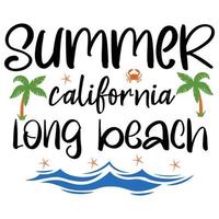 Summer T shirt Design Vector ,summer California long beach.