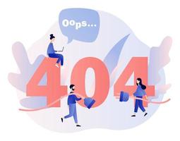 concepto 404 error página. plano dibujos animados estilo. vector ilustración