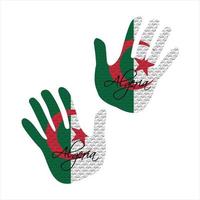 algeria flag hand vector