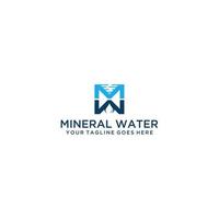mw mineral y agua logo diseño modelo vector