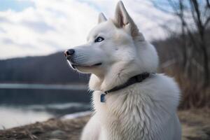 blanco retratos de perros. generativo ai. foto