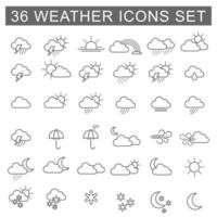 Weather line icons set. Collection of weather line icons. Vector Illustration