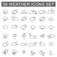 Weather line icons set. Collection of weather line icons. Vector Illustration