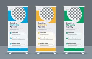 Corporate business rollup banner design template vector