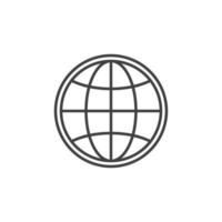 Globe vector concept round outline icon or sign