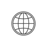 Globe vector concept round outline icon or sign