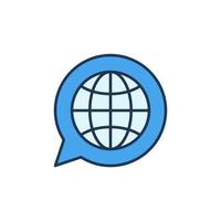 Globe inside Speech Bubble vector concept colored icon