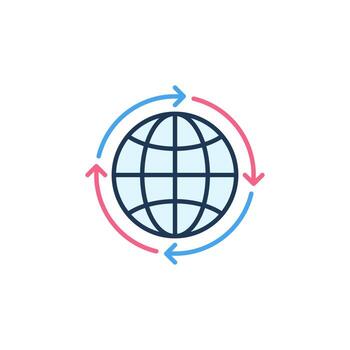 Globe with Round Arrows vector concept colored icon
