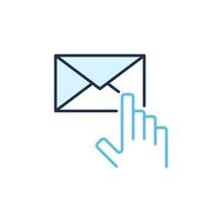 Hand pointing on Envelope vector Email concept colored icon