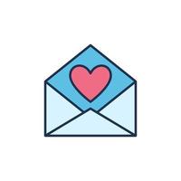 Heart inside Envelope vector concept colored icon or sign