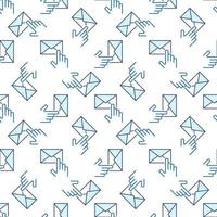 Hand pointing on Envelope vector colored seamless pattern
