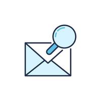 Magnifier with Envelope vector Email Message Search concept colored icon