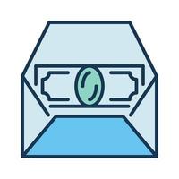 Money Banknote in Envelope vector Savings concept colored icon