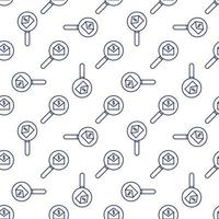 Magnifying Glass and Envelope with Money vector Search line seamless pattern