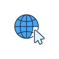 Mouse Click on Globe vector concept colored icon or symbol