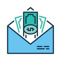 Money in Envelope vector Dollar Bribe concept colored icon