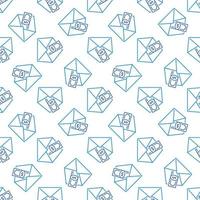 Money in Envelope vector Bribe concept line seamless pattern