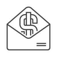 Opened Envelope with Dollar symbol vector Corruption concept linear icon