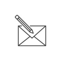 Pencil with Envelope vector Email Edit concept outline icon