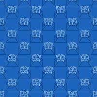 Opened Envelope with Cash vector Money concept line blue seamless pattern