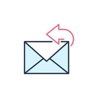 Reply to E-mail Message concept colored icon or sign vector