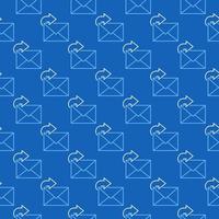 Reply to Email Message concept blue line seamless pattern vector